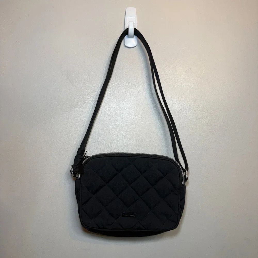 Vera Bradley Evie Crossbody Bag Black Quilted Performance Twill NWT - Picture 1 of 9